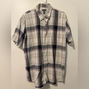 Van Heusen Black and Gray Casual Button Down Shirt